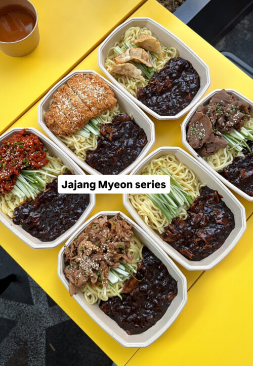 Jjajang Myeon Noodles 짜장면 (Black Bean Noodles) w Mandu